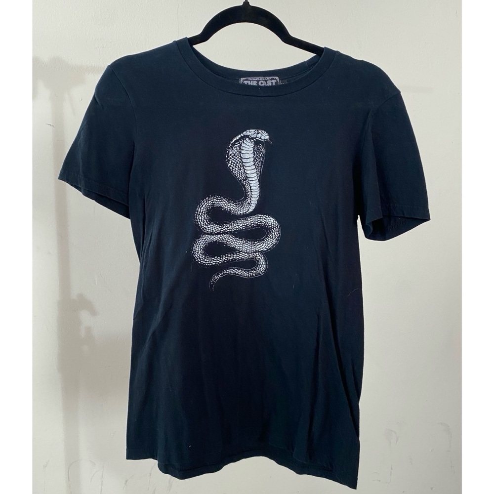 The Cast new york city black and white cobra snake print t shirt size small